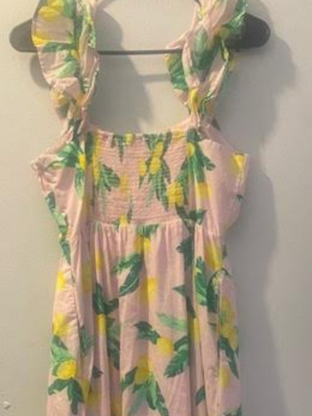 J.Crew Lemon Print Ruffle Strap Midi Dress Size 4 - Picture 5 of 7
